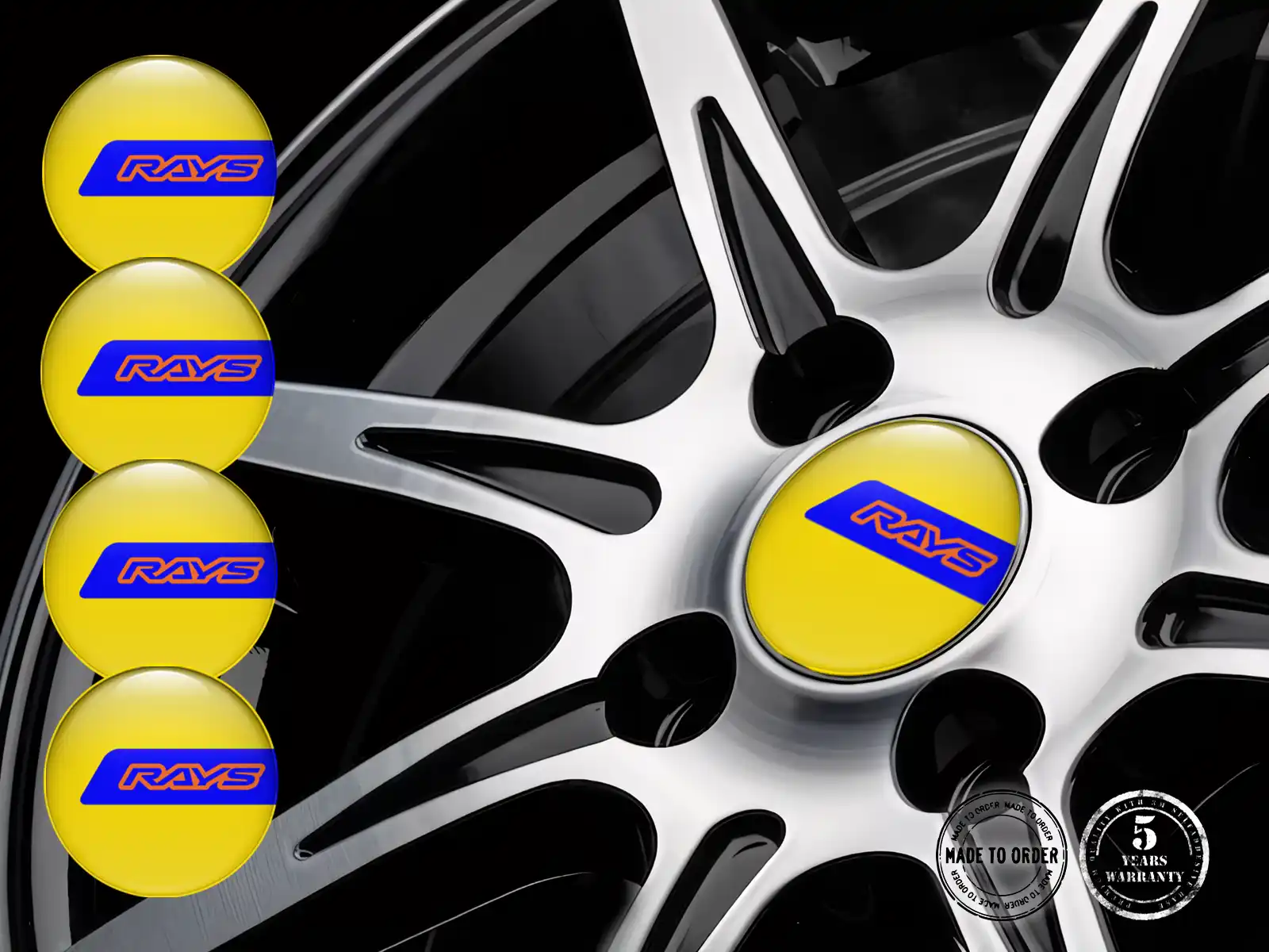 Rays Epoxy Dome Sticker Logo Harzfelgen-Aufkleber
